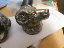 antique  Metal ram head finials for furniture