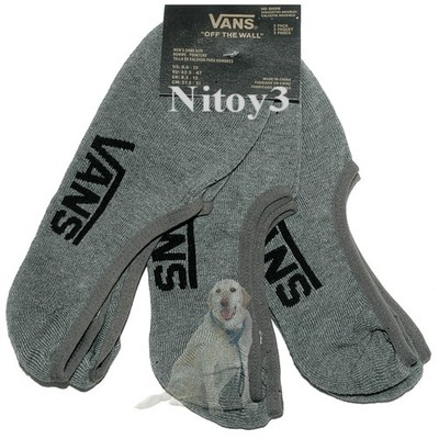 Vans Off the Wall Classic No-Show Socks Men 3/pk Large: 9.5-13 Gray