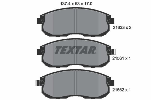 1X Textar 2156101 Bremsbelagsatz Scheibenbremse FüR Nissan Infiniti-image