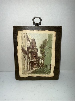 Old New Orleans 1800s Wooden Art  Pirates Alley  Vieux Casse 1967 5 x 6   