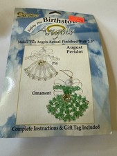 VTG Darice Safety Pin Birthstone Angel Kit 2.5 NIP August Peridot
