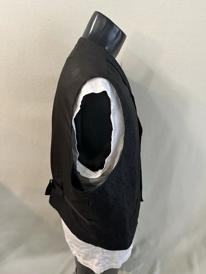 Chaleco Scully Para Hombre XL Negro Paisley Chaleco Western Gambler Cuello Muesca Foto 4 de 4