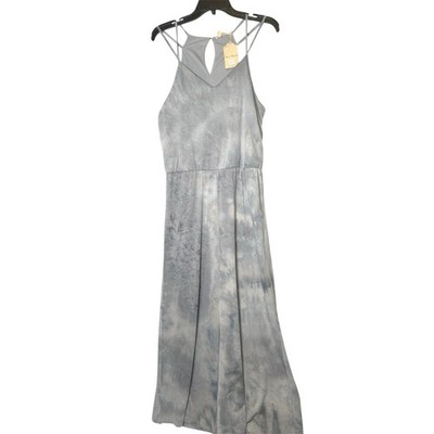 NWT Hem & Thread Misty Blue Romper Tie Dye Sky Wide Leg Jumpsuit Summer Large