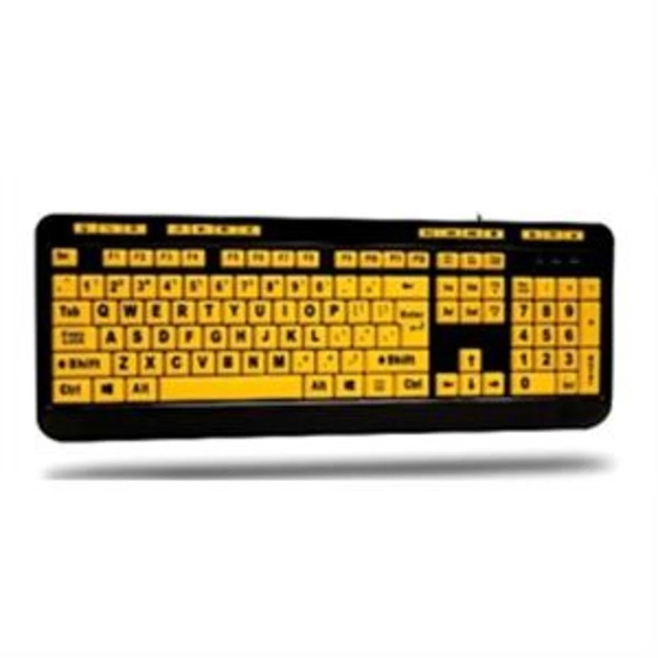 Adesso AKB-132UY Keyboard Usb Luminous 4X Large Print Multimedia Desktop Bk Yw - Image 4 of 4