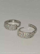 Huggie Hoop Earrings 2Ct Round Cut Lab Created Diamond 14k White Gold Plated