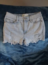 Mudd Junior Women's Distressed High Rise Shortie Shorts w/Lace Accent Size 7