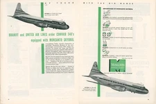 1951 Monsanto Skydrol Ad Braniff Airways & United Air Lines Convair Liner 340