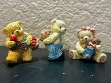 Vintage Christmas Teddy Bears Lot of 3