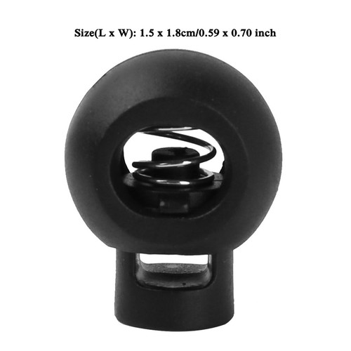 100 Plastic Spring Loaded Round Toggle Stopper Cord Locks End Single Hole Rope - Picture 68 of 97