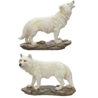 PUCKATOR - PROTECTOR OF THE NORTH - WHITE WOLF SET FIGURINE ORNAMENT