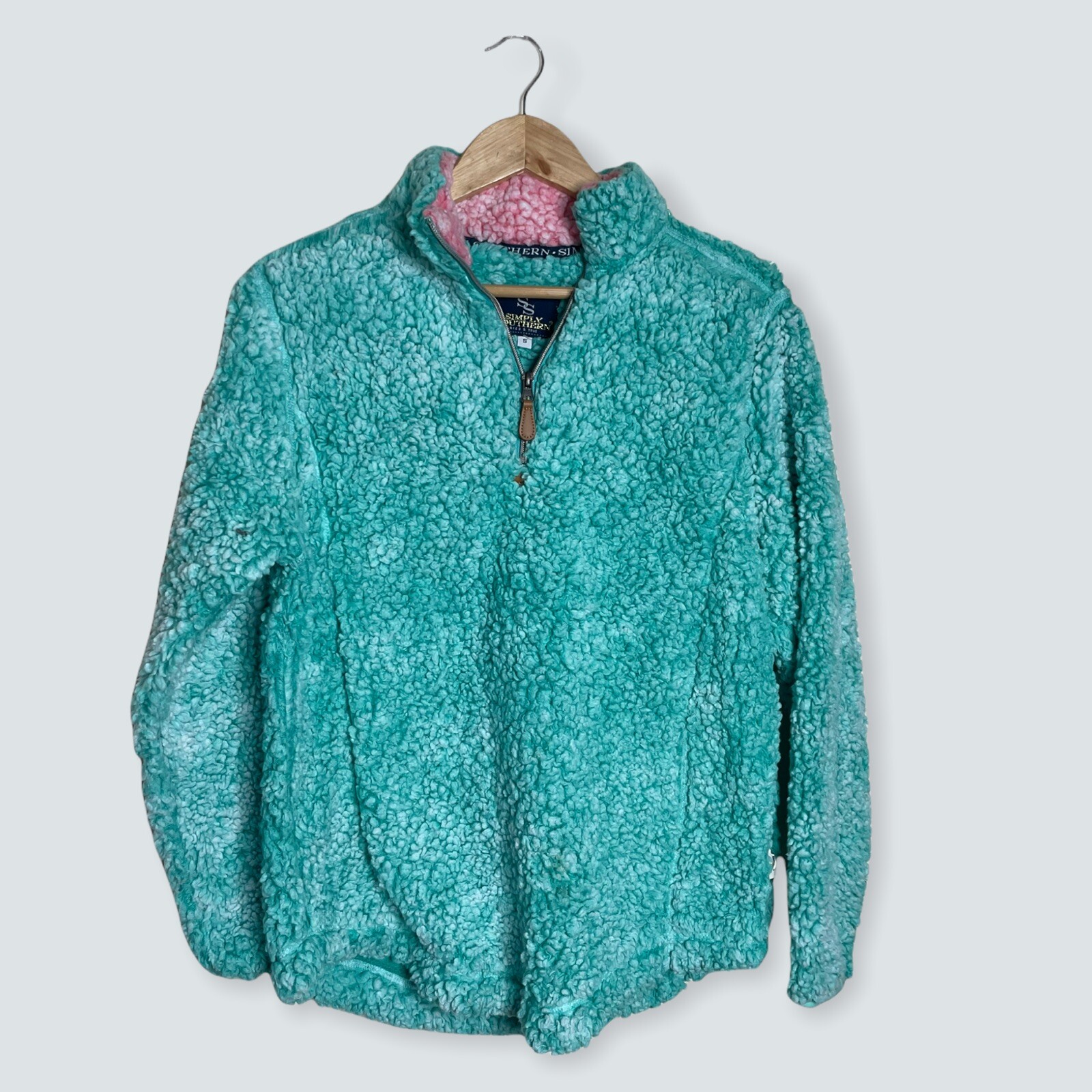 Zip Sherpa Pullover Soft Fuzzy 