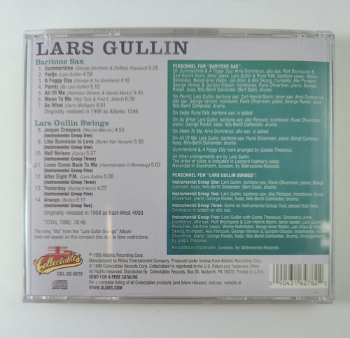 LARS GULLEN - BARITONE SAX / LARS GULLIN SWINGS  [CD] LIKE NEW j12 - Afbeelding 2 van 3