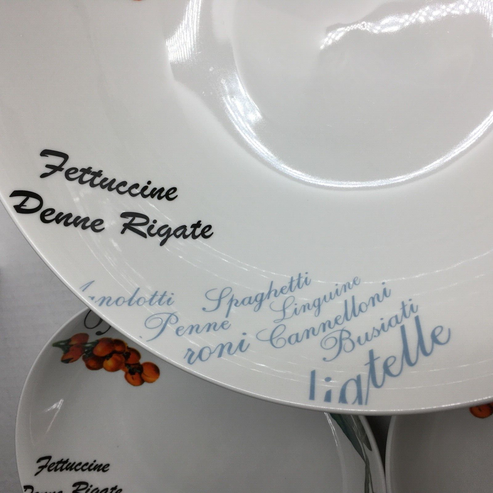 Hampton Home Pasta Serving Bowl & Individual Bowls (4) Tomatoes and Basil