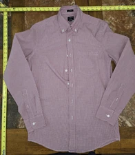 J Crew Flex Oxford Long Sleeve Shirt Button Up Red Men's Small Slim