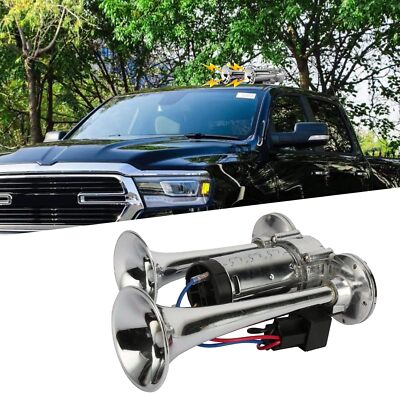 1000DB 12V Electric Trains Horns Air Train Horn Kit for Truck Car Super Loud  