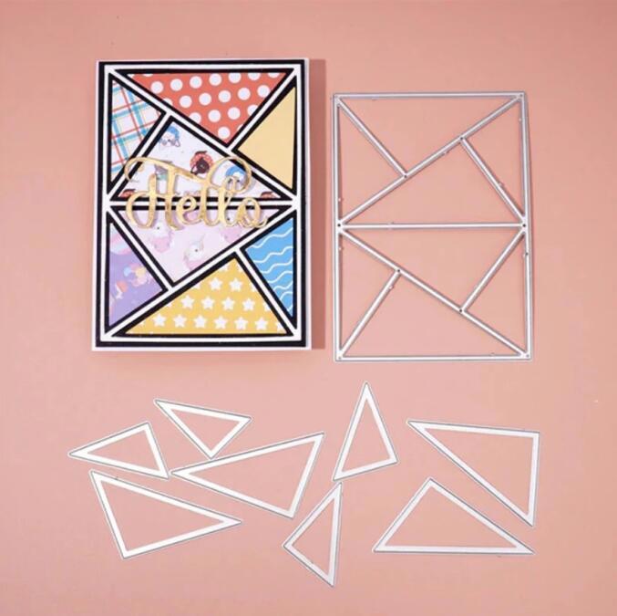 Geometric Photo Frame Metal Cutting Dies Stencils DIY Scrapbooking Photo Album