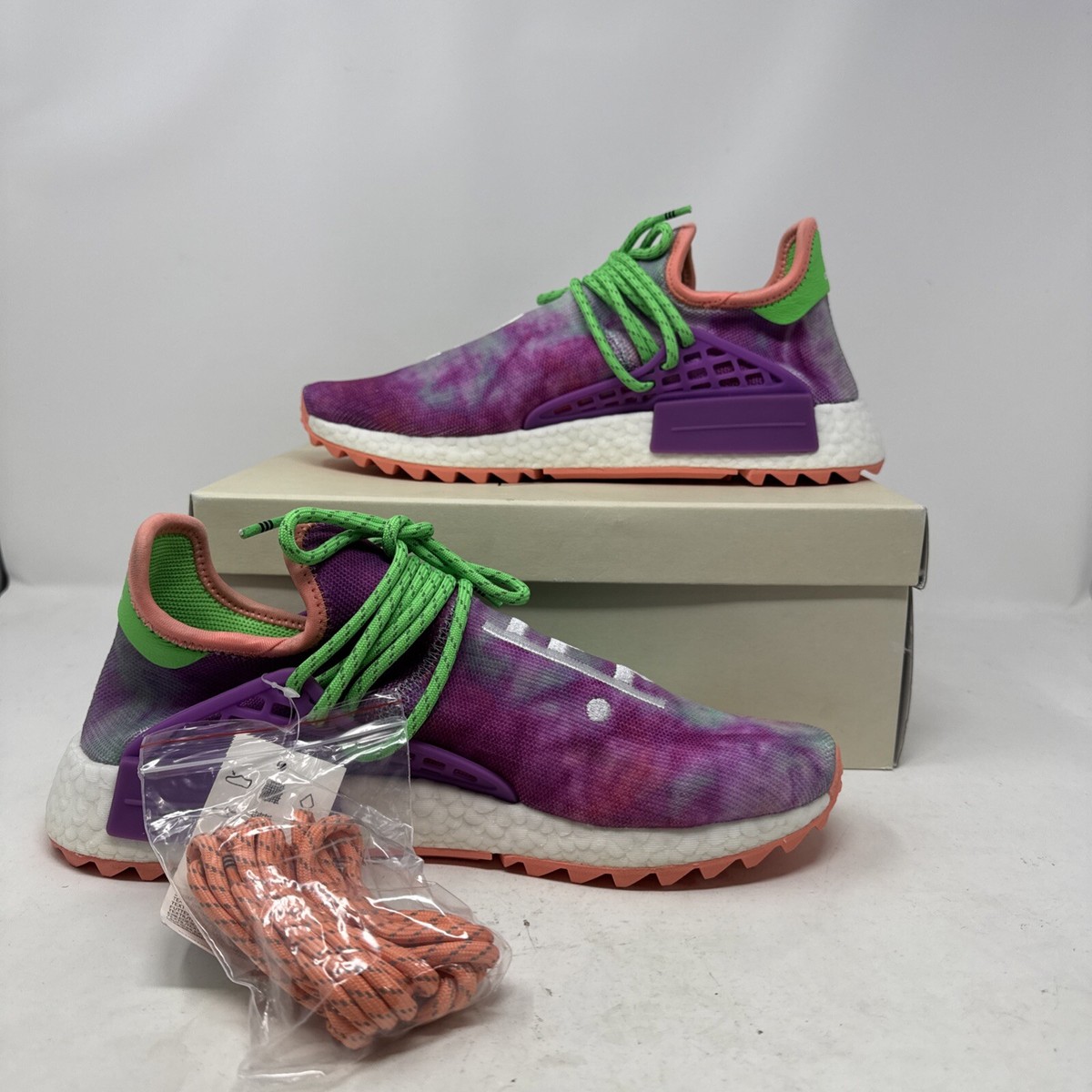 adidas gazelle silver green womens Adidas x Pharrell Williams Men's HU NMD Core Green Low Top Sneakers main image 0