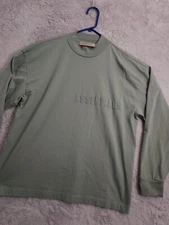 Essentials Fear Of God Shirt Mens Extra Small XS Spellout Cotton Green Casual