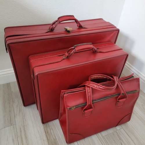 Vintage Hartmann Red Luggage Suitcase 