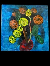 Signed CB Fleming Still Life Painting Of Flowers Cape Cod 2017 LARGE 24x24