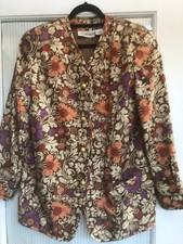 Two Piece Vtg. Anne Klein II Outfit Floral Silk Jacket Blazer Wrap Skirt Size 12