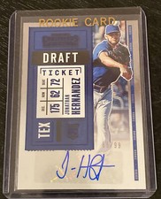 2020 Contenders Baseball Jonathan Hernandez Draft Ticket Blue Auto RC /99