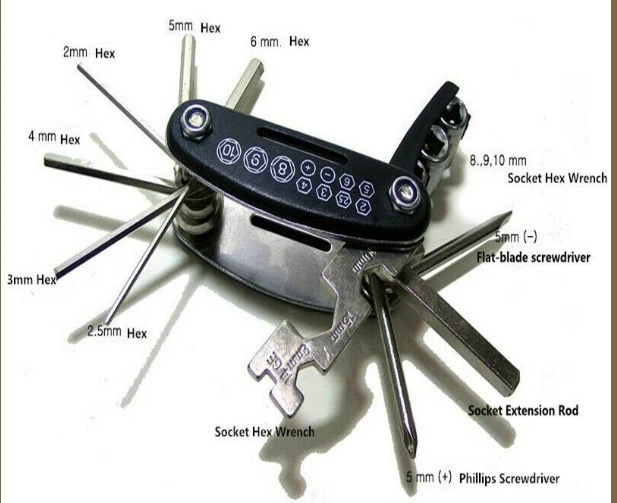 Herramienta de reparación multifunción para motocicleta Allen Key llave hexagonal destornillador kit Foto 2 de 4
