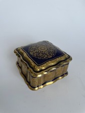 Rosenthal Chippendale Bonboniere Kobalt mit Goldrand 10x10 cm