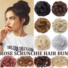 Natural Curly Messy Bun Hair Piece Updo Scrunchie Hair Extensions Real as human