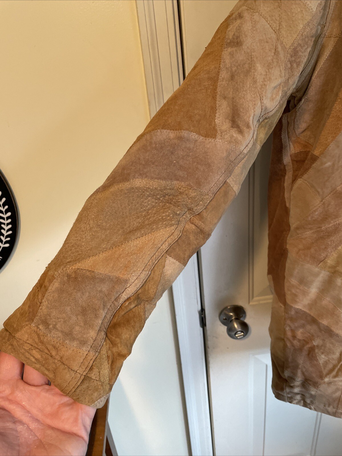 patchwork leather jacket Long Cowboy Western Styl… - image 8