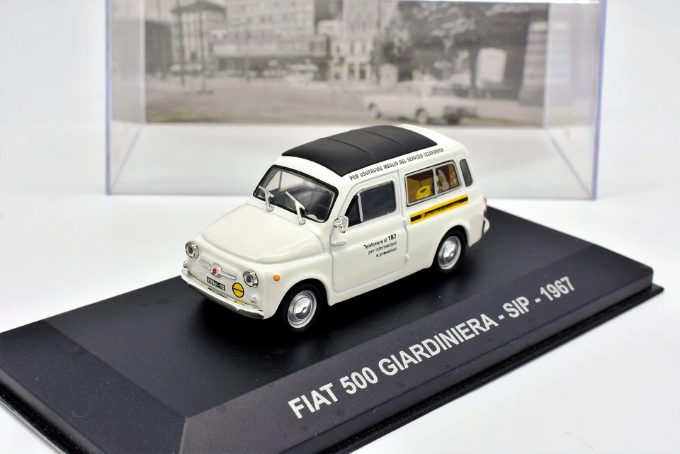 模型车菲亚特 500 GIARDINIERA SIP 复古广告车比例 1: 43 — 第 3/4 张图片