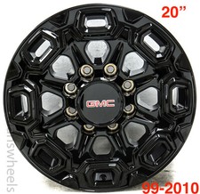 4 20 Gmc Sierra 2500 3500 Hd Replica 8x6.5 Gloss Black 8 Lug Wheels Rims 5946