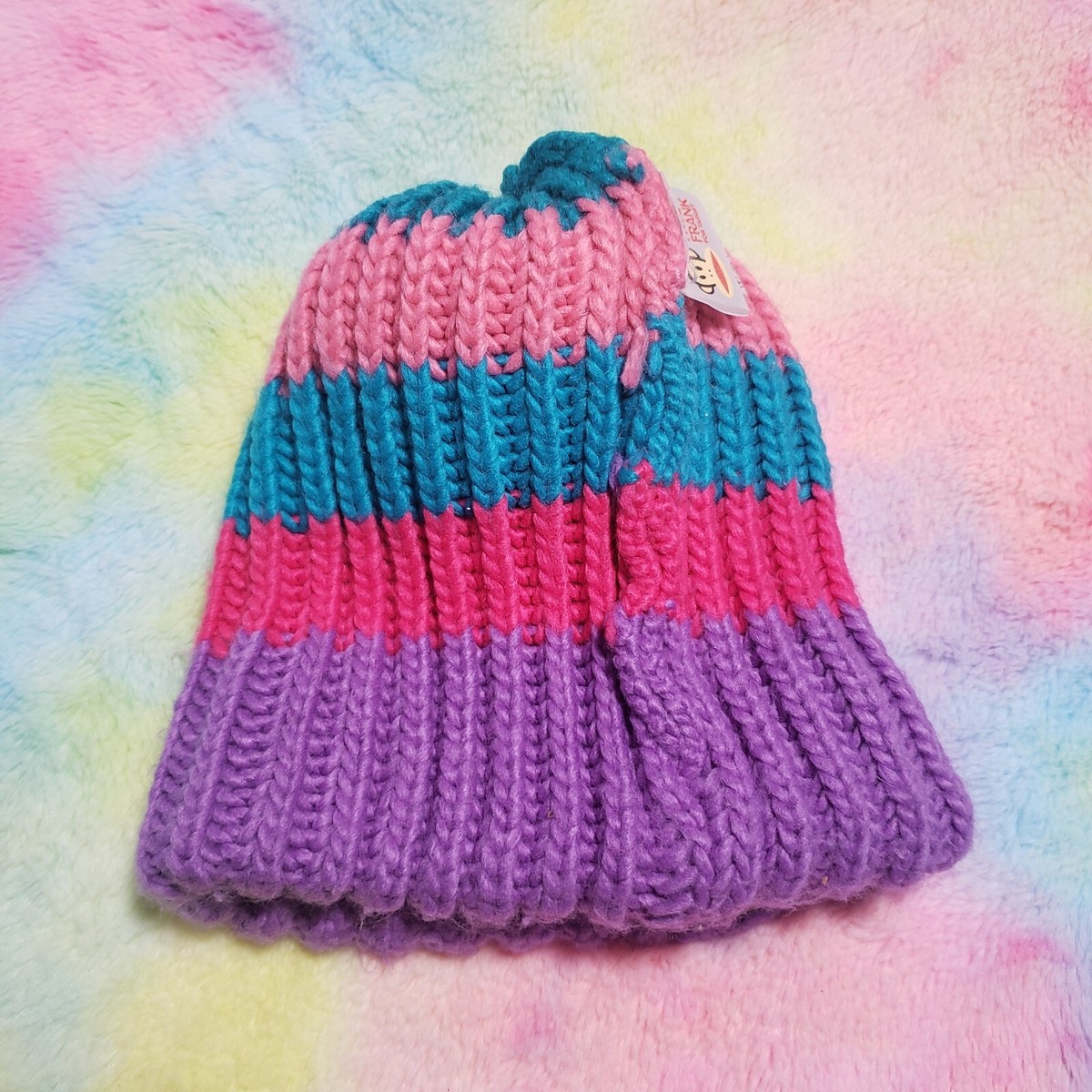 Paul Frank Monkey Winter Hat Beanie Pink Purple Girls Youth