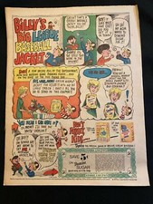 #01 BILLY'S BIG LEAGUE BASEBALL JACKET OFFER  Domino Sugar Sunday Comics Ad 1970
