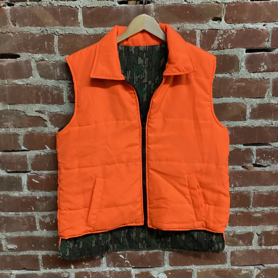 Vintage Winchester Conceal Camo Orange Hunting Vest Reversible Warm Med Trebark - Image 4 of 4