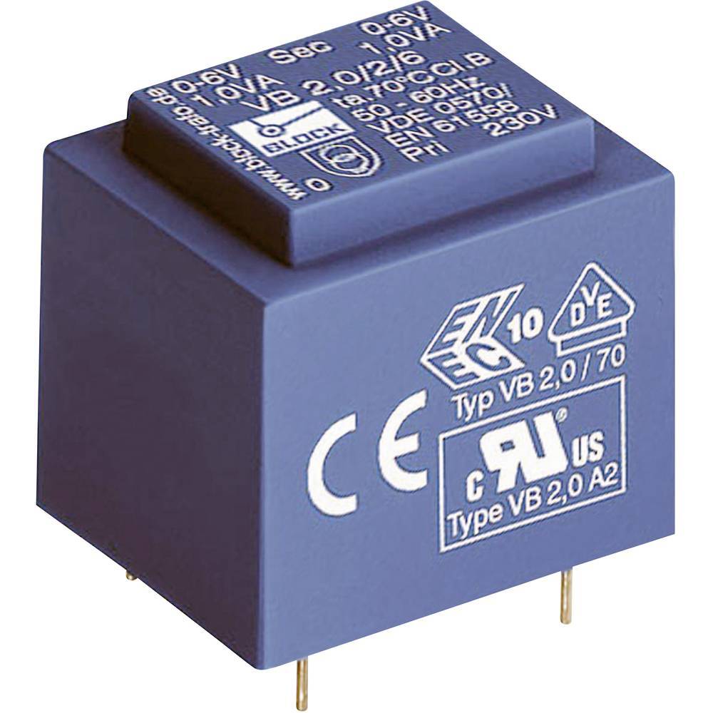 Block VB 0,35/1/6 Trasformatore per PCB 1 x 230 V 1 x 6 V/AC 0.35 VA 58 mA