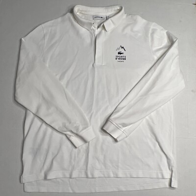 White Polo Sport Long Sleeve Half Zip Lacoste Sports D'Hiver Pull