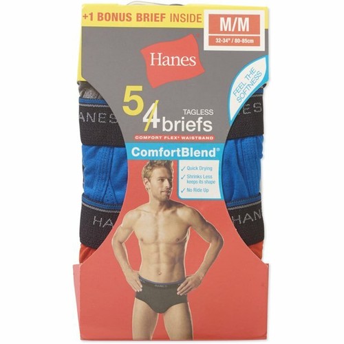 Hanes® Men's ComfortBlend Dyed Briefs 5Pack "TAGLESS & Comfort Flex