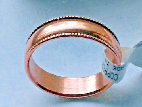 NEW Solid Copper Fluted edge Band Ring sizes 6 thru 13 Pain Relief Folk Lore - 第 5/6 張圖片