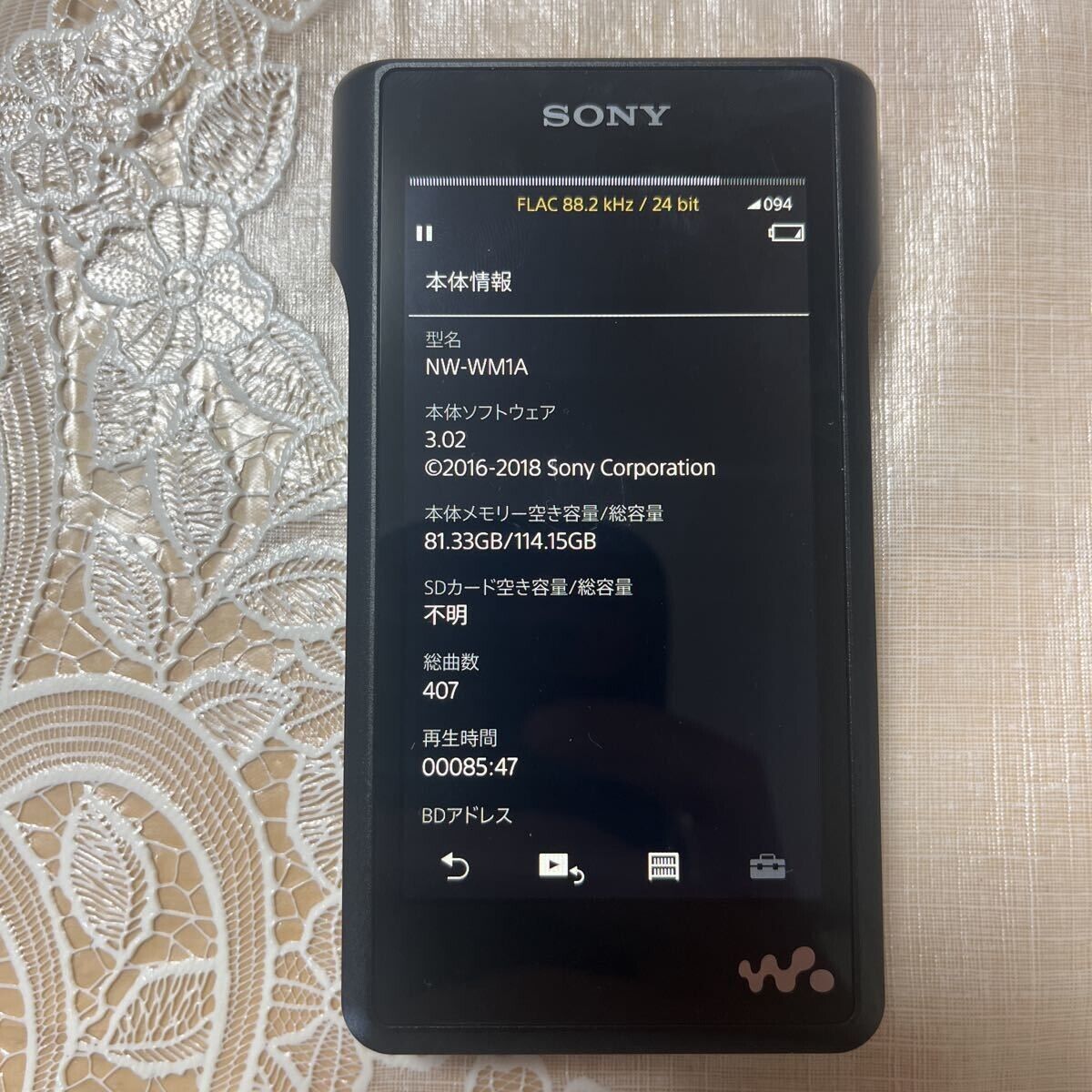 Sony NW-WM1A Walkman Digital Media Player DSD Native Playback Fully Working