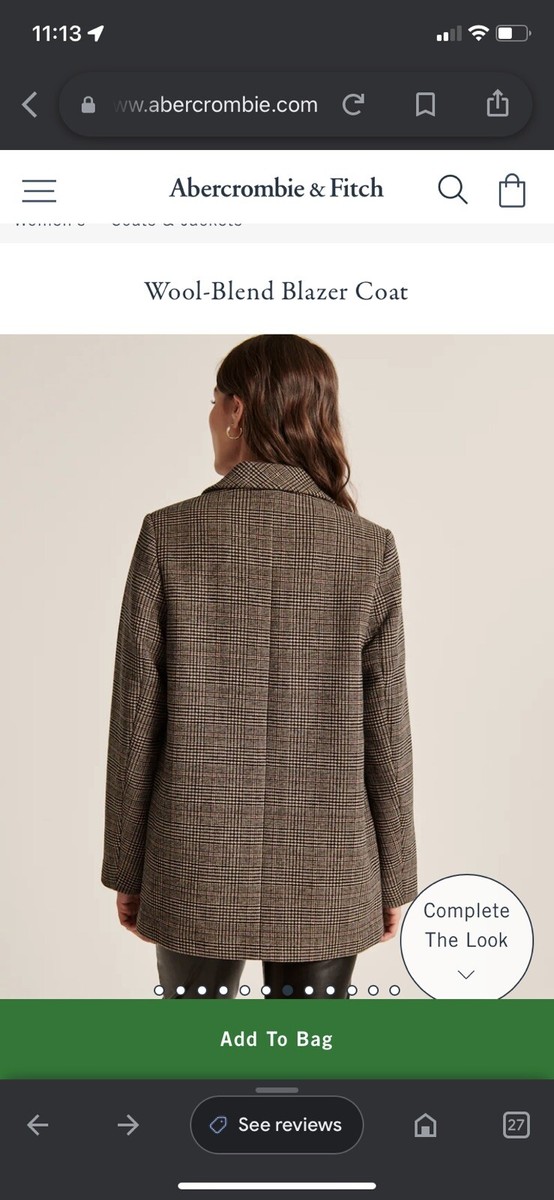 abercrombie wool blend blazer coat