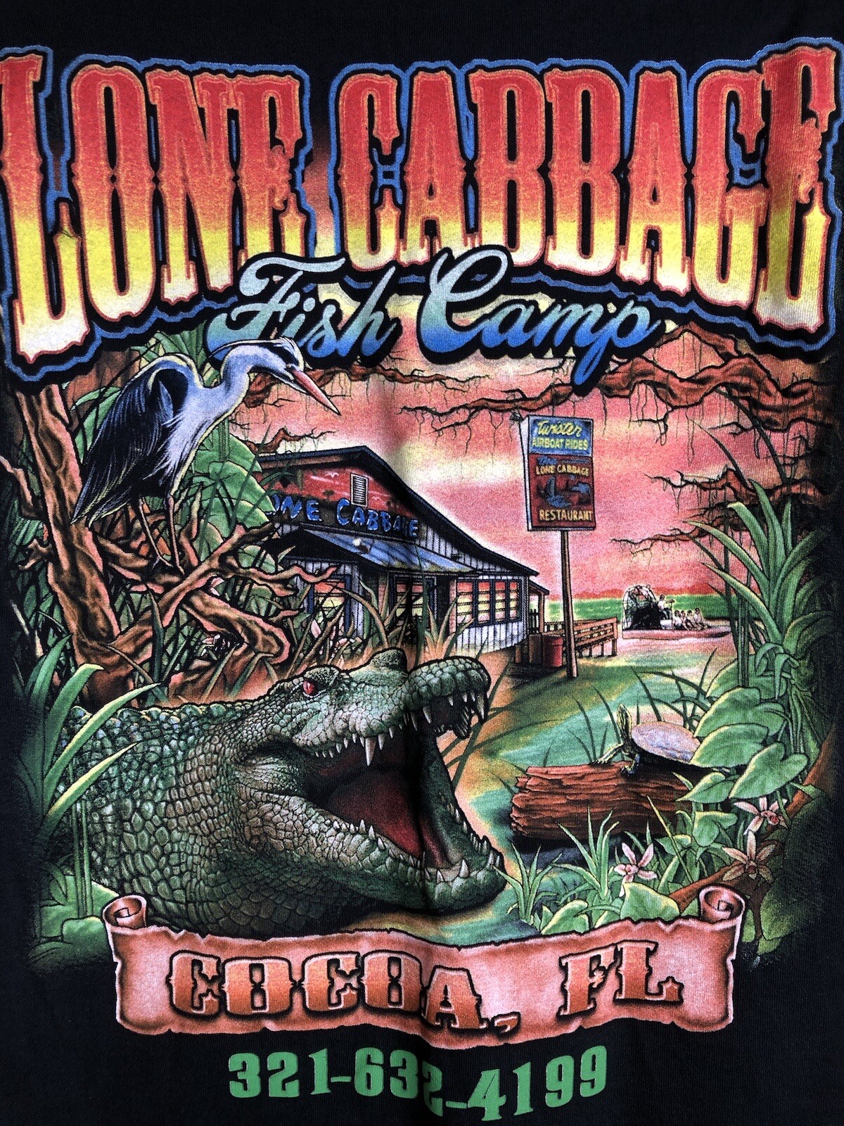Lone Cabbage Fish Camp Cocoa, Florida Black Graphic… Gem
