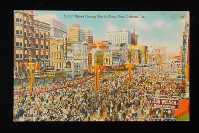 1949 Canal Street During Mardi Gras Lou Welsch Marine Outfitters New Orleans LA