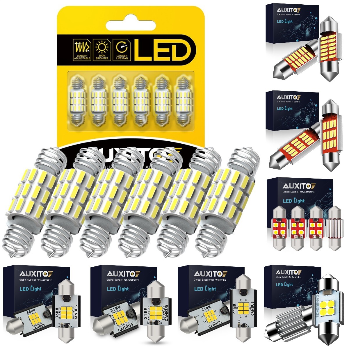 31MM AUX LED Dome Trunk Light Bulb DE3175 DE3021 CANBUS Error-Free M