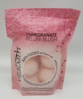 Vitabath Pomegranate Bellini Blush Bath Fizzies with Epson Salt 10oz Bag