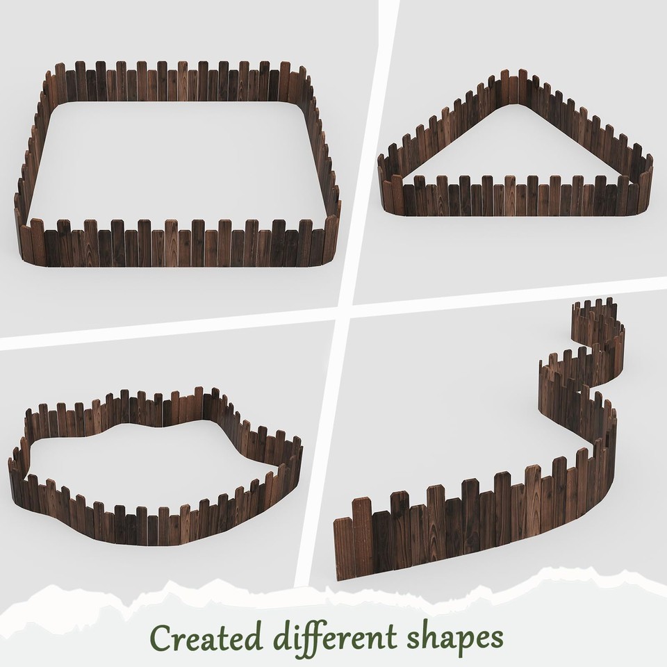 Wood Garden Edging Garden Fence Border No Dig Landscape Edging Lawn