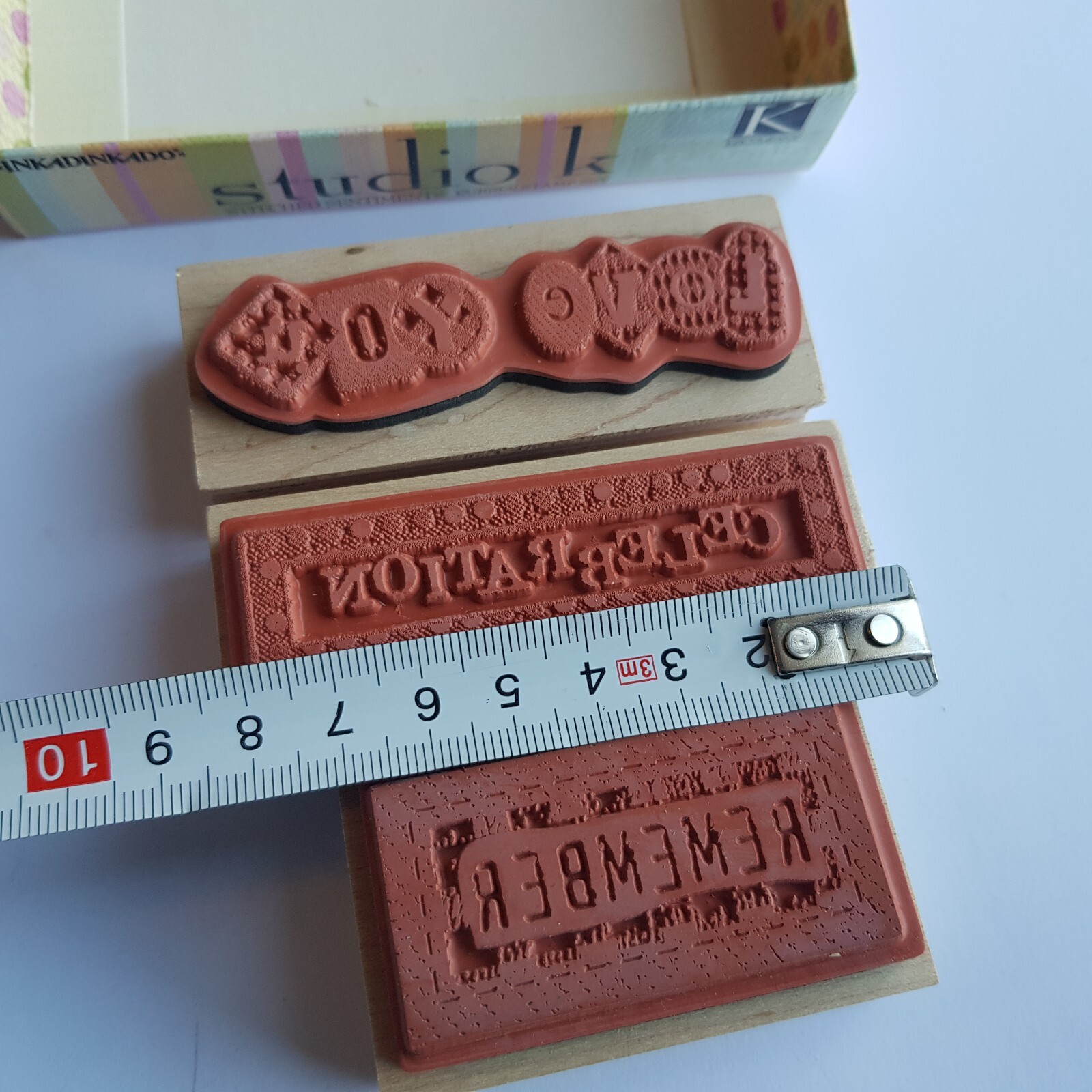 Inkadinkado rubber stamp set Stitched Sentiment wood back craft hobby Studio K