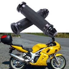 Pair 7/8" 22mm Handlebar Hand Grips Black Rubber for Motorcycle Sports Bike MTB