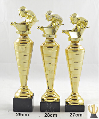 Billiard / Billiard Trophäe / Pokal 3er set oder einzeln incl. Beschriftung