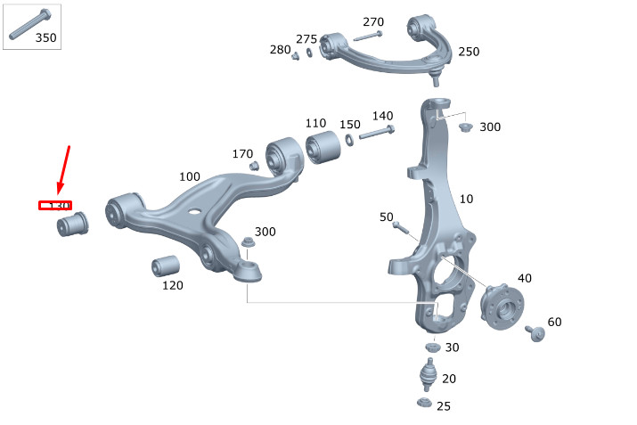 MB GLE W167 Front Left Transverse Control Arm Bearing A1673331200 